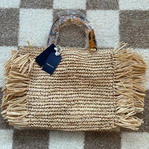 tortoise fringe bag